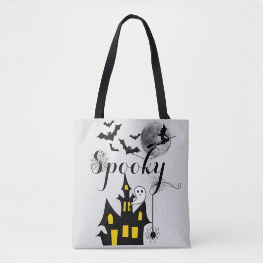 Halloween Spooky Spider pakt heksenhuis Tote Bag (Voorkant)