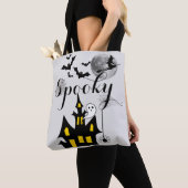 Halloween Spooky Spider pakt heksenhuis Tote Bag (Dichtbij)