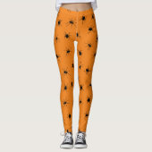 Halloween Spooky Spider Print Oranje Leggings (Voorkant)