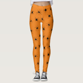 Halloween Spooky Spider Print Oranje Leggings