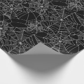 Halloween Spooky Spider Web Black White Cadeaupapier (Hoek)