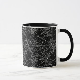 Halloween Spooky Spider Web Black White Mok