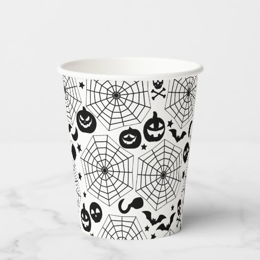 Halloween Spooky Spiderwebs Papieren Bekers (Achterkant)