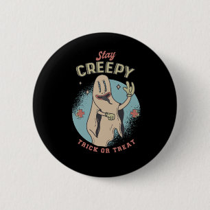 Halloween spooky spreuk ontwerp ronde button 5,7 cm