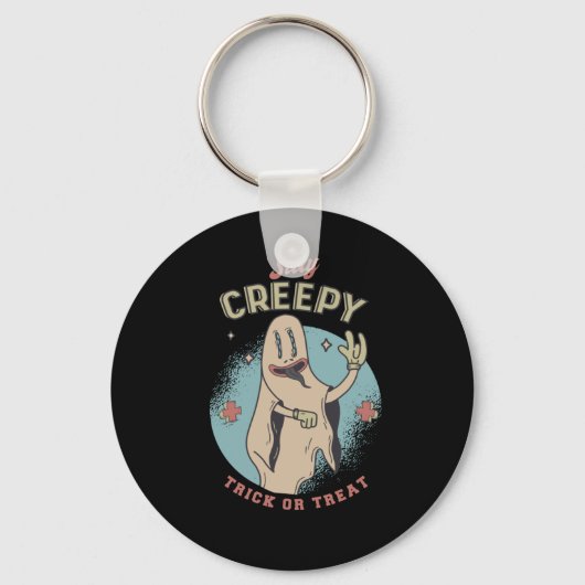 Halloween spooky spreuk ontwerp sleutelhanger (Voorkant)