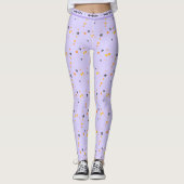 Halloween Spooky Stars Paarse naam Leggings (Voorkant)