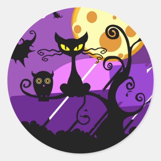 Halloween spooky sticker. ronde sticker (Voorkant)