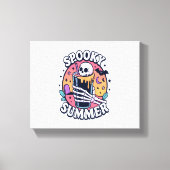 Halloween Spooky Summer Skeleton Drink Canvas Afdruk (Voorkant)