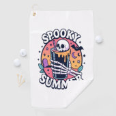 Halloween Spooky Summer Skeleton Drink Golfhanddoek (Insitu)