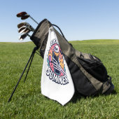 Halloween Spooky Summer Skeleton Drink Golfhanddoek (Groen)