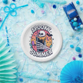 Halloween Spooky Summer Skeleton Drink Papieren Bordje (Feest)