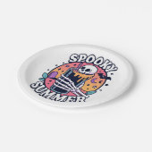 Halloween Spooky Summer Skeleton Drink Papieren Bordje (Gekanteld)