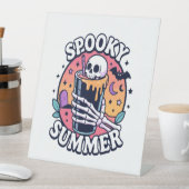 Halloween Spooky Summer Skeleton Drink Reclamebord Met Voetstuk (Insitu)