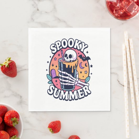 Halloween Spooky Summer Skeleton Drink Servet (Insitu)