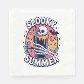Halloween Spooky Summer Skeleton Drink Servet (Voorkant)
