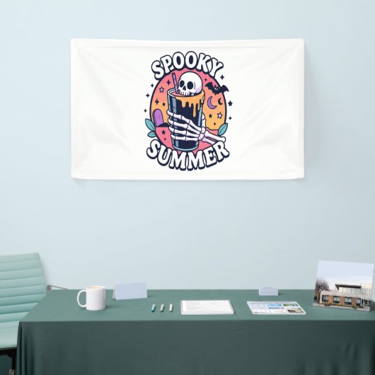 Halloween Spooky Summer Skeleton Drink Spandoek (Beurs)