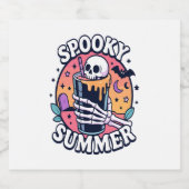 Halloween Spooky Summer Skeleton Drink Sparkling Wijnetiket (Enkel label)