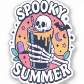 Halloween Spooky Summer Skeleton Drink Sticker (Voorkant)