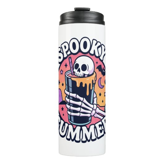 Halloween Spooky Summer Skeleton Drink Thermosbeker (Voorkant)
