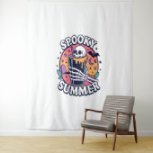 Halloween Spooky Summer Skeleton Drink Wandkleed (In situ)