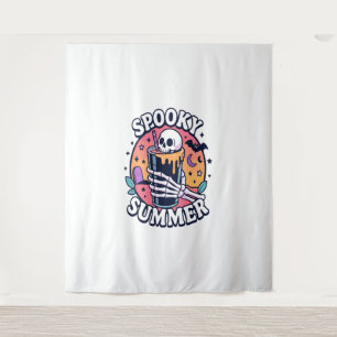 Halloween Spooky Summer Skeleton Drink Wandkleed