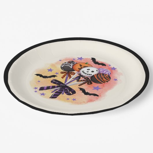 Halloween Spooky Sweet Cake Poppen Papieren Bordje (Gekanteld)