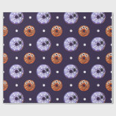 Halloween Spooky Sweet Spider & Monster Donut Cadeaupapier (Vlak)