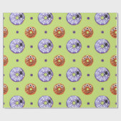Halloween Spooky Sweet Spider Monster Donut Groen Cadeaupapier (Vlak)