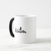 Halloween Spooky Symbolen & Black Halloween Crow Magische Mok (Voorkant links)