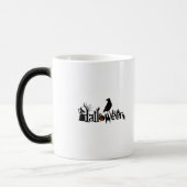 Halloween Spooky Symbolen & Black Halloween Crow Magische Mok (Links)