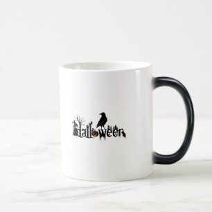 Halloween Spooky Symbolen & Black Halloween Crow Magische Mok