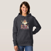 Halloween Spooky Teacher Retro Groovy Typografie Hoodie (Voorkant volledig)