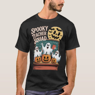 Halloween Spooky Teacher Squad Geesten en Pompoene T-shirt