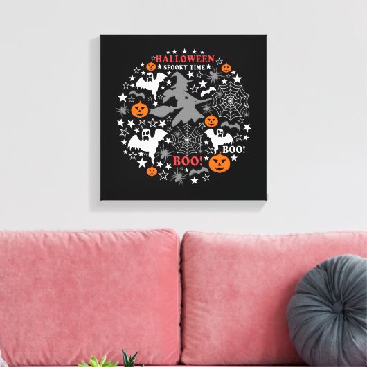 Halloween Spooky Time Canvas Afdruk (Insitu (Woonkamer))