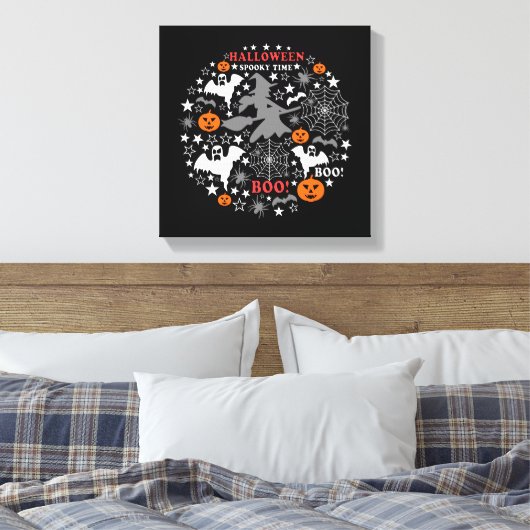 Halloween Spooky Time Canvas Afdruk (Insitu (Slaapkamer))