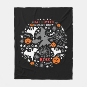 Halloween Spooky Time Fleece Deken