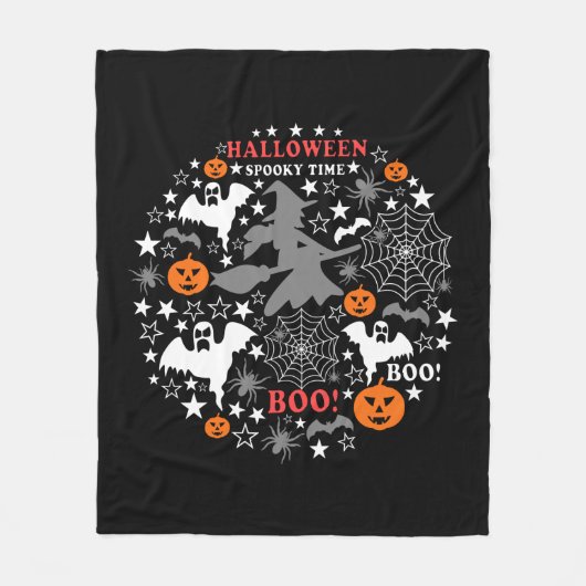 Halloween Spooky Time Fleece Deken (Voorkant)