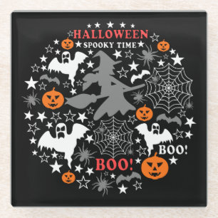 Halloween Spooky Time Glazen Onderzetter