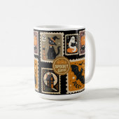 Halloween Spooky Time Postzegels Ghosts Bat Cat Koffiemok (Voorkant rechts)