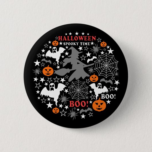 Halloween Spooky Time Ronde Button 5,7 Cm (Voorkant)