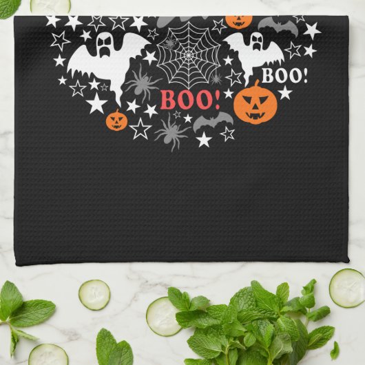 Halloween Spooky Time Theedoek (Gevouwen)