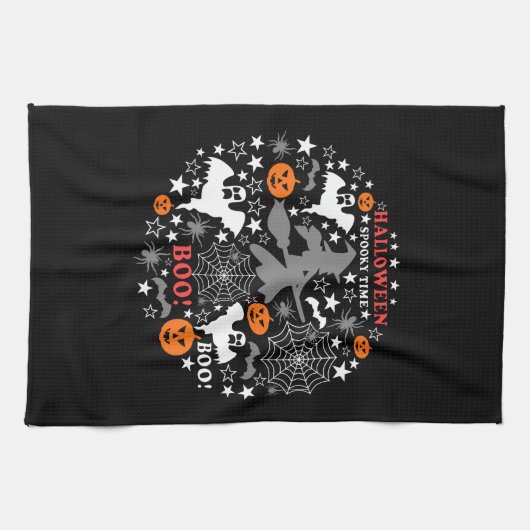 Halloween Spooky Time Theedoek (Horizontaal)