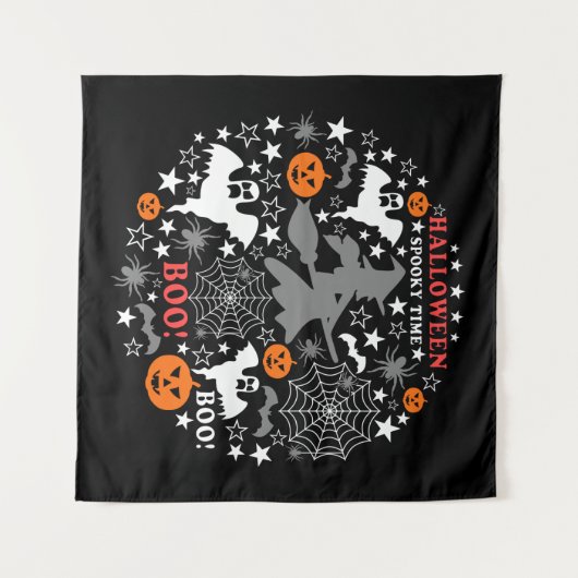 Halloween Spooky Time Wandkleed (Voorkant (horizontaal))