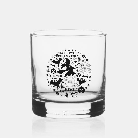 Halloween Spooky Time Whisky Glas (Voorkant)