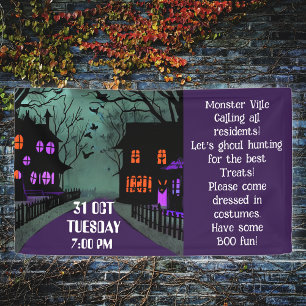 Halloween Spooky Town Community Familie Spandoek