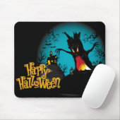 Halloween Spooky Tree and Haunted House Muismat (Met muis)