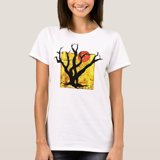 Halloween Spooky Tree Cute Top. Oorspronkelijke oo T-shirt (Voorkant)