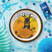 Halloween Spooky Tree Jack o'Lantern Papieren Bordje (Feest)