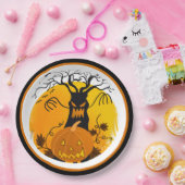 Halloween Spooky Tree Jack o'Lantern Papieren Bordje (Feest)
