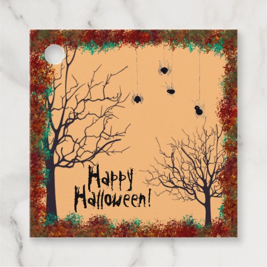 Halloween Spooky Treeit Spiers Hanging Personalize Bedankjes Labels (Voorkant)